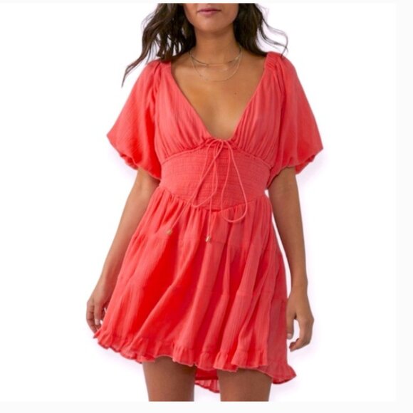 Free People Perfect Day Mini Dress in Watermelon Small - Picture 2 of 16